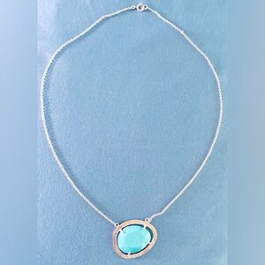 Elegant Silver Necklace with TurquoisePendant